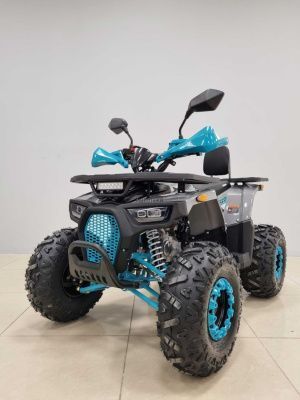 Квадроцикл детский FXMOTO (ФХМото) PIKE 125 PRO серый/голубой (машинокомплект)