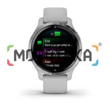 Смарт-часы Garmin (Гармин) Venu 2S, Wi-Fi, GPS, серебристые с силиконовым ремешком (010-02429-12)