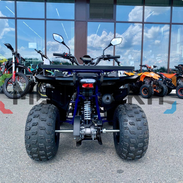 Квадроцикл детский Мотомир ATV Hammer 125 (серия 3) CAST WHEELS чёрный/синий (машинокомплект) | Мототека